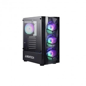 CASE MONTECH X1 BLACK - KÈM 4 FAN RGB (MID TOWER)