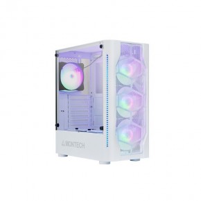 CASE MONTECH X1 WHITE - KÈM 4 FAN RGB (MID TOWER)