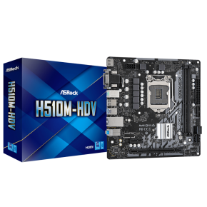 MAINBOARD ASROCK H510M-HDV (INTEL H510, SOCKET 1200, M-ATX, 2 KHE RAM DDR4)